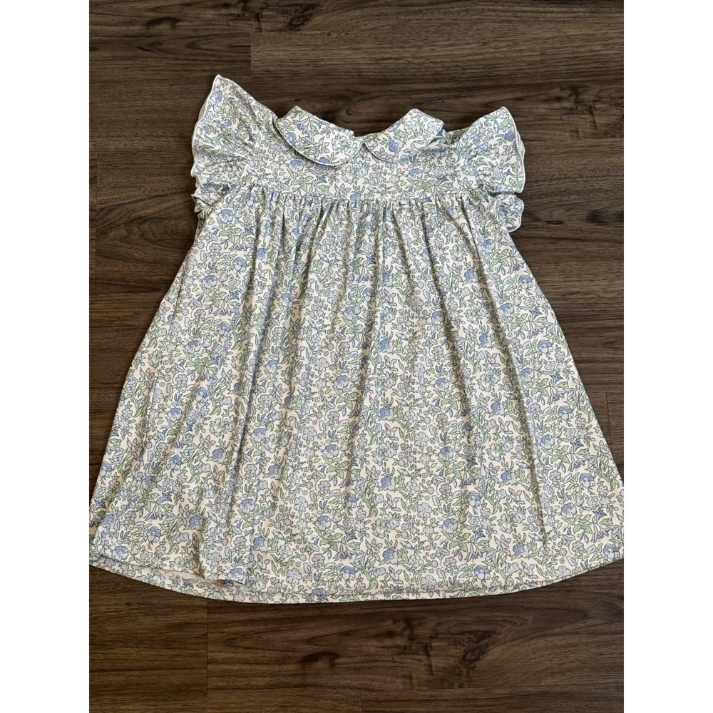 Cecil and Lou Dress Size 7 Blue Floral Peter Pan Collar Cottagecore